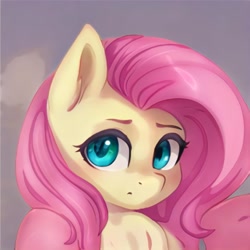 Size: 1024x1024 | Tagged: safe, artist:thisponydoesnotexist, imported from derpibooru, fluttershy, pony, ai content, ai generated, bust, cute, daaaaaaaaaaaw, generator:thisponydoesnotexist, neural network, not fluttershy, portrait, shyabetes, solo