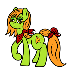 Size: 1024x1024 | Tagged: safe, artist:dice-warwick, imported from derpibooru, oc, oc only, oc:lottery, earth pony, pony, fallout equestria, red scarf, solo