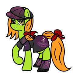 Size: 1024x1024 | Tagged: safe, artist:dice-warwick, imported from derpibooru, oc, oc only, oc:lottery, earth pony, pony, fallout equestria, boots, clothes, dress, hat, shoes, solo