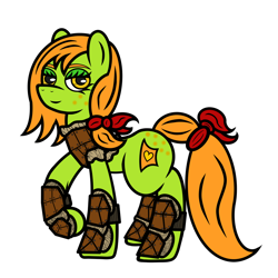 Size: 1024x1024 | Tagged: safe, artist:dice-warwick, imported from derpibooru, oc, oc only, oc:lottery, earth pony, pony, fallout equestria, armor, brigade armor, leather armor, solo