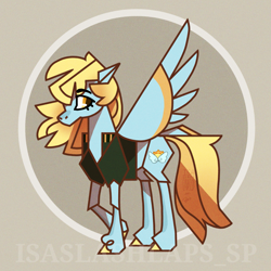 Size: 2261x2261 | Tagged: safe, artist:laps-sp, imported from derpibooru, oc, oc only, oc:morning zephyr, pegasus, pony, clothes, high res, jacket, solo