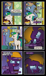 Size: 1920x3169 | Tagged: safe, artist:alexdti, imported from derpibooru, oc, oc only, oc:brainstorm (alexdti), oc:marco, oc:purple creativity, oc:star logic, oc:umberto, pegasus, pony, unicorn, comic:quest for friendship, angry, carrot, carrot dog, comic, crying, female, food, glasses, herbivore, high res, horn, male, open mouth, pegasus oc, stallion, tears of anger, tears of rage, trio, trio male, unicorn oc, wavy mouth, wings