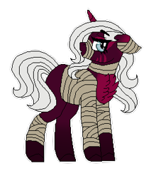 Size: 286x325 | Tagged: safe, artist:inspiredpixels, imported from derpibooru, oc, oc only, pony, unicorn, female, mare, mummy, simple background, solo, standing, transparent background