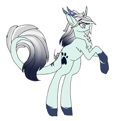 Size: 999x1043 | Tagged: safe, artist:inspiredpixels, imported from derpibooru, oc, oc only, pony, curved horn, horn, leonine tail, rearing, signature, simple background, solo, transparent background