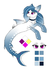 Size: 1349x1877 | Tagged: safe, artist:inspiredpixels, imported from derpibooru, oc, oc only, original species, pony, shark, shark pony, adoptable, choker, ear piercing, fangs, piercing, reference sheet, simple background, solo, transparent background