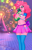 Size: 1245x1968 | Tagged: safe, artist:xjenn9, imported from derpibooru, gummy, pinkie pie, equestria girls, belly button, blushing, bubble, clothes, commission, happy, hug, microskirt, midriff, miniskirt, one eye closed, skirt, smiling, socks, stockings, thigh highs, thigh socks, top, zettai ryouiki