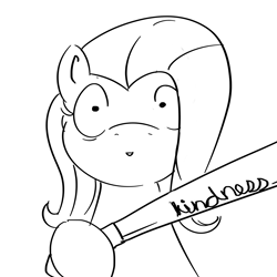 Size: 3000x3000 | Tagged: safe, fluttershy, pegasus, pony, bags under eyes, florida man, machete, monochrome, simple background