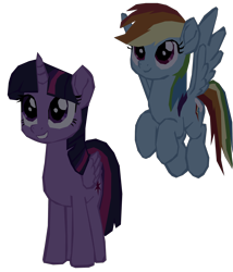 Size: 1280x1494 | Tagged: safe, artist:benpictures1, imported from derpibooru, imported from ponybooru, rainbow dash, twilight sparkle, alicorn, pegasus, pony, my little pony: the movie, cute, dashabetes, duo, duo female, female, inkscape, lesbian, mare, shipping, simple background, transparent background, twiabetes, twidash, twilight sparkle (alicorn), vector