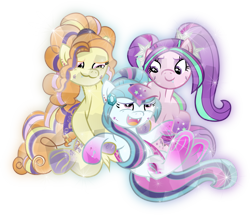 Size: 3677x3160 | Tagged: safe, artist:lincolnbrewsterfan, derpibooru exclusive, imported from derpibooru, adagio dazzle, aria blaze, sonata dusk, crystal pony, earth pony, pony, siren, .svg available, :3, adoragio, all is well, alternate universe, alternative cutie mark placement, ariabetes, butterfly wings, crystallized pony, cuddling, cute, cute little fangs, cuteness overload, disguise, disguised siren, dock, ear piercing, earring, equestria girls ponified, facial cutie mark, fangs, female, folded wings, gem, glow, glowing, gradient hooves, gradient mane, happiness, happy, headcanon in the description, high res, inkscape, jewelry, mare, piercing, ponified, rainbow power, rainbow power-ified, reformed, reformed villain, sibling love, siblings, simple background, siren gem, sisters, snuggling, solo, sonatabetes, spread legs, spreading, svg, transparent background, trio, vector, wall of tags, wings