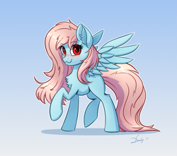 Size: 2525x2232 | Tagged: safe, artist:dandy, imported from derpibooru, oc, oc only, oc:arctic sky, pegasus, pony, blushing, cute, female, gradient background, high res, looking at you, solo, wings