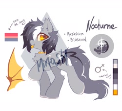 Size: 2200x2000 | Tagged: safe, artist:mirtash, imported from derpibooru, oc, oc only, oc:nocturne, bat pony, pony, adoptable, high res