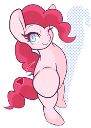 Size: 1191x1684 | Tagged: safe, artist:sc_kis_rko, imported from derpibooru, pinkie pie, earth pony, pony, bipedal, female, floating heart, heart, looking at you, mare, one eye closed, solo, wink, winking at you