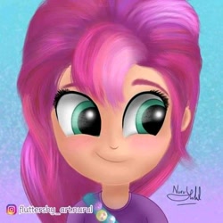 Size: 566x566 | Tagged: safe, artist:fluttershy_art.nurul, imported from derpibooru, sunny starscout, pegasus, pony, unicorn, equestria girls, spoiler:g5, equestria girls-ified, female, g5, g5 to equestria girls, solo