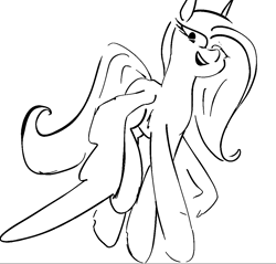 Size: 1071x1023 | Tagged: safe, artist:cammy, fluttershy, pegasus, pony, art pack:marenheit 451 afterparty stream, female, flying, looking at you, looking down, looking down at you, mare, open mouth, smiling, solo, spread wings, wings