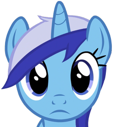 Size: 773x842 | Tagged: safe, imported from ponybooru, minuette, pony, unicorn, blue coat, female, frown, horn, looking at you, mare, mare stare, simple background, solo, transparent background, two toned mane