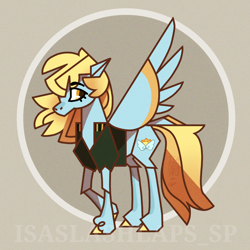 Size: 1280x1280 | Tagged: safe, artist:laps-sp, imported from derpibooru, oc, oc:morning zephyr, pegasus, pony, clothes, jacket, solo