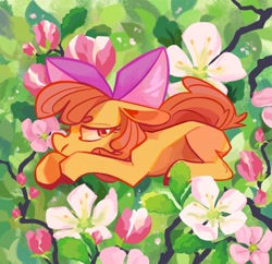 Size: 4096x3972 | Tagged: safe, imported from derpibooru, apple bloom, female, filly, flower, solo