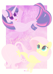 Size: 3836x5371 | Tagged: safe, artist:illumnious, imported from derpibooru, fluttershy, twilight sparkle, seapony (g4), duo, female, mare, seaponified, seapony fluttershy, seapony twilight, species swap