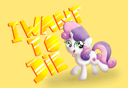 Size: 3934x2698 | Tagged: safe, artist:background basset, imported from derpibooru, sweetie belle, pony, unicorn, asdfmovie, asdfmovie7, dissonant caption, female, filly, high res, simple background, solo, text