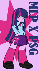 Size: 1754x3196 | Tagged: safe, artist:ispincharles, imported from derpibooru, twilight sparkle, equestria girls, anarchy stocking, anime, clothes, crossover, female, high res, panty and stocking with garterbelt, skirt, solo, stockinglight, style emulation