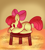 Size: 1700x1900 | Tagged: safe, artist:zeronixma, imported from derpibooru, apple bloom, earth pony, pony, chair, female, filly, lying down, newbie artist training grounds, prone, solo, stool, the floor is lava