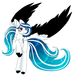 Size: 2929x3000 | Tagged: safe, artist:inspiredpixels, imported from derpibooru, oc, oc only, oc:marie pixel, pegasus, pony, chest fluff, female, heterochromia, high res, mare, rearing, simple background, solo, spread wings, transparent background, wings