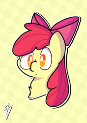 Size: 1240x1754 | Tagged: safe, artist:blastinainsley, imported from derpibooru, apple bloom, earth pony, pony, bust, female, filly, portrait, solo
