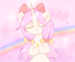 Size: 1552x1295 | Tagged: safe, artist:memengla, imported from derpibooru, oc, pony, unicorn, bow, free art, hair bow, solo