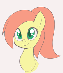 Size: 1920x2224 | Tagged: source needed, useless source url, safe, artist:jessy, imported from derpibooru, oc, oc only, oc:pineapple pizza, earth pony, pony, cute, not fluttershy, ponytail, simple background, solo