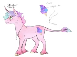 Size: 1620x1200 | Tagged: safe, artist:eperyton, imported from derpibooru, oc, oc only, pony, unicorn, food, hoof fluff, horn, ice cream, jewelry, necklace, reference sheet, unicorn oc