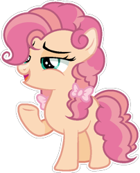 Size: 606x749 | Tagged: safe, artist:dayspringsentryyt, imported from derpibooru, oc, oc only, oc:vanilla pie, earth pony, pony, female, filly, offspring, parent:cheese sandwich, parent:pinkie pie, parents:cheesepie, simple background, solo, transparent background