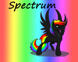 Size: 1000x800 | Tagged: safe, artist:joan-grace, imported from derpibooru, oc, oc only, oc:spectrum, pegasus, pony, abstract background, female, mare, multicolored hair, offspring, parent:rainbow dash, parent:soarin', parents:soarindash, pegasus oc, rainbow hair, slim, solo, thin, wings