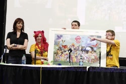 Size: 1024x683 | Tagged: safe, artist:breefaith, imported from derpibooru, human, bronycon, bronycon 2012, brittany lauda, irl, irl human, lauren faust, photo, poster