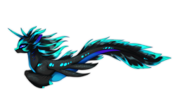 Size: 2000x1250 | Tagged: safe, artist:kronilix, imported from derpibooru, oc, oc only, hybrid, merpony, seapony (g4), blue eyes, colored wings, dorsal fin, eyelashes, female, fish tail, flowing mane, flowing tail, glow, glowing, multicolored wings, simple background, solo, swimming, tail, transparent background, unshorn fetlocks, wings