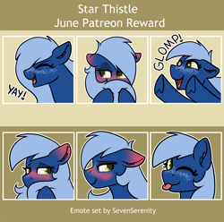Size: 2568x2551 | Tagged: safe, artist:sevenserenity, imported from derpibooru, oc, oc:star thistle, pony, emotes, emotions, high res, solo