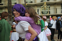 Size: 960x640 | Tagged: safe, artist:cessatia, imported from derpibooru, rarity, spike, human, child, clothes, cosplay, costume, irl, irl human, photo, piggyback ride