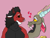 Size: 2048x1536 | Tagged: safe, artist:komodoyena, imported from derpibooru, discord, lord tirek, centaur, draconequus, taur, cute, discute, gay, heart, looking at each other, male, nose piercing, piercing, pink background, septum piercing, shipping, simple background, tirekcord, tongue out