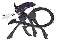 Size: 557x385 | Tagged: safe, artist:lilithgalac, imported from derpibooru, oc, oc only, oc:scratch, alien, pony, unicorn, xenomorph, alien (franchise), solo, teeth, xenoquine