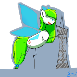 Size: 2560x2560 | Tagged: safe, artist:lywings, imported from derpibooru, oc, oc:tea fairy, pegasus, 1000 hours in ms paint, canton tower, high res, macro, mascot