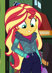 Size: 365x519 | Tagged: safe, imported from derpibooru, screencap, sunset shimmer, equestria girls, equestria girls series, holidays unwrapped, spoiler:eqg series (season 2), cropped, solo, winter break-in