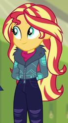 Size: 275x495 | Tagged: safe, imported from derpibooru, screencap, sunset shimmer, equestria girls, equestria girls series, holidays unwrapped, spoiler:eqg series (season 2), cropped, solo, winter break-in