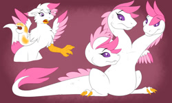 Size: 1280x768 | Tagged: safe, artist:tomek1000, imported from derpibooru, oc, oc:foxxy hooves, hippogriff, hydra, female, hippogriff oc, hydrafied, multiple heads, open mouth, species swap, sweat, sweatdrop, three heads, transformation