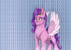 Size: 1111x777 | Tagged: safe, artist:ponydevilgirl, imported from derpibooru, pipp petals, pegasus, pony, abstract background, adorapipp, cute, female, g5, mare, solo, wings