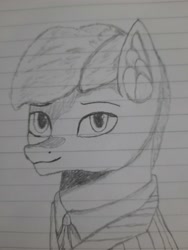 Size: 3000x4000 | Tagged: safe, artist:mustaphatr, imported from derpibooru, oc, oc only, oc:kingfisher, earth pony, pony, equestria at war mod, clothes, huey long, necktie, solo, traditional art