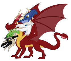 Size: 4730x4002 | Tagged: safe, artist:andrevus, imported from derpibooru, dragon, chromatic dragon, crossover, dragoness, dungeons and dragons, female, five heads, multiple heads, pen and paper rpg, rpg, scorpion tail, simple background, solo, stinger, tiamat, transparent background