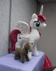 Size: 372x472 | Tagged: safe, artist:thephoebster, imported from derpibooru, oc, oc:fausticorn, alicorn, horse, bronycon, bronycon 2012, irl, photo, plushie