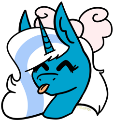 Size: 903x956 | Tagged: safe, artist:caloxya, imported from derpibooru, oc, oc:fleurbelle, alicorn, :p, alicorn oc, bow, bowtie, eyes closed, female, hair bow, horn, mare, simple background, tongue out, transparent background, wings