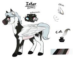Size: 1500x1161 | Tagged: safe, artist:eperyton, imported from derpibooru, oc, oc only, pegasus, pony, colored hooves, heterochromia, pegasus oc, reference sheet, simple background, smiling, solo, white background, wings
