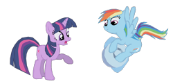 Size: 1280x620 | Tagged: safe, artist:benpictures1, imported from derpibooru, imported from ponybooru, rainbow dash, twilight sparkle, pegasus, pony, unicorn, friendship is magic, duo, duo female, female, flying, inkscape, mare, simple background, spread wings, transparent background, unicorn twilight, vector, wings