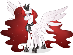 Size: 4961x3717 | Tagged: safe, artist:inaactive, artist:pumpkinpieforlife, imported from derpibooru, oc, oc only, oc:solaris, alicorn, pony, absurd resolution, alicorn oc, female, high res, horn, looking at you, mare, simple background, smiling, smiling at you, solo, spread wings, transparent background, vector, wings